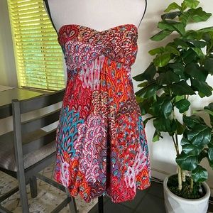 Strapless boho sundress